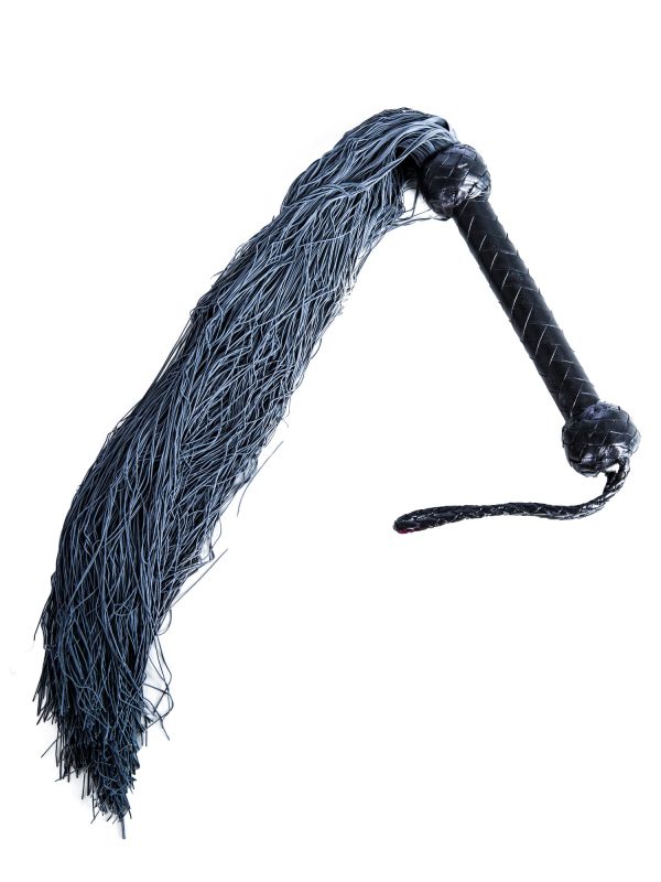 Black And Grey Rubber Tailed Flogger