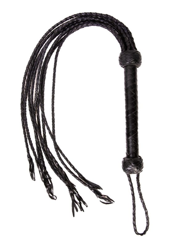 Black Twisted Leather Cat O' Nine Tails