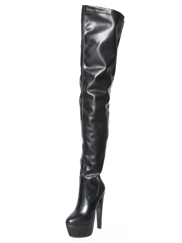 Belladonna Skyscraper Heel Matte Thigh High Boots