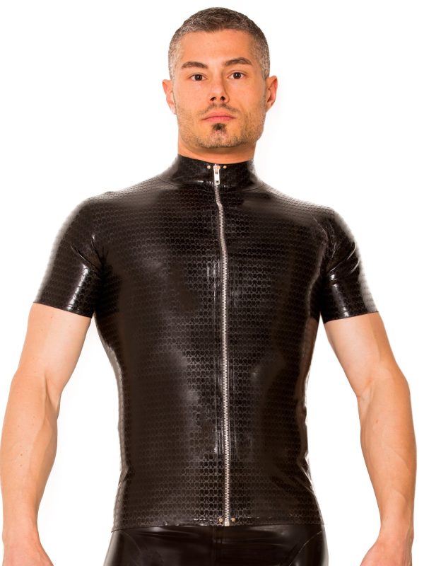 Black Collared Armour Latex T-Shirt