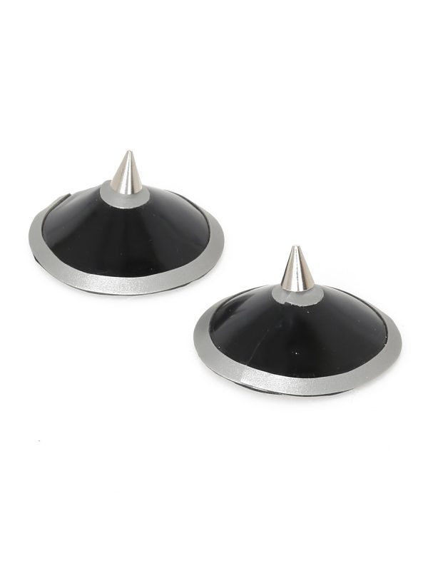 Latex Spike Pasties Black & Pewter - One Size