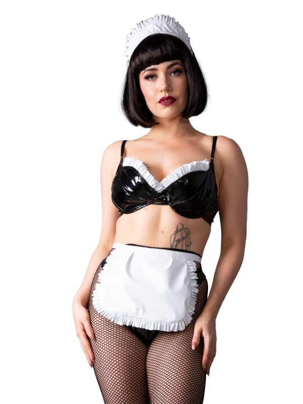 Frilly Maid PVC Hat & Apron Set One-Size