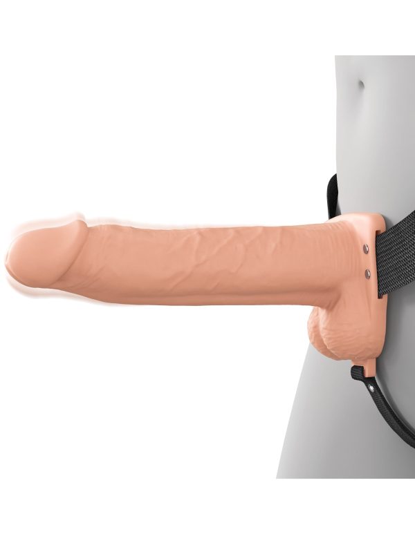 8-Inch Vibrating Fantasy Xtensions Hollow Silicone Strap-On