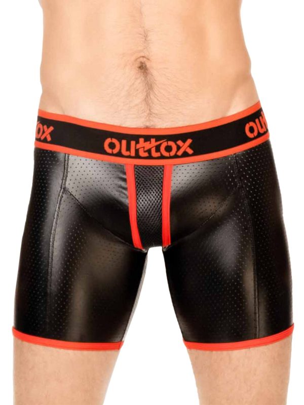 Cycling Shorts with Open Rear in Black & Red