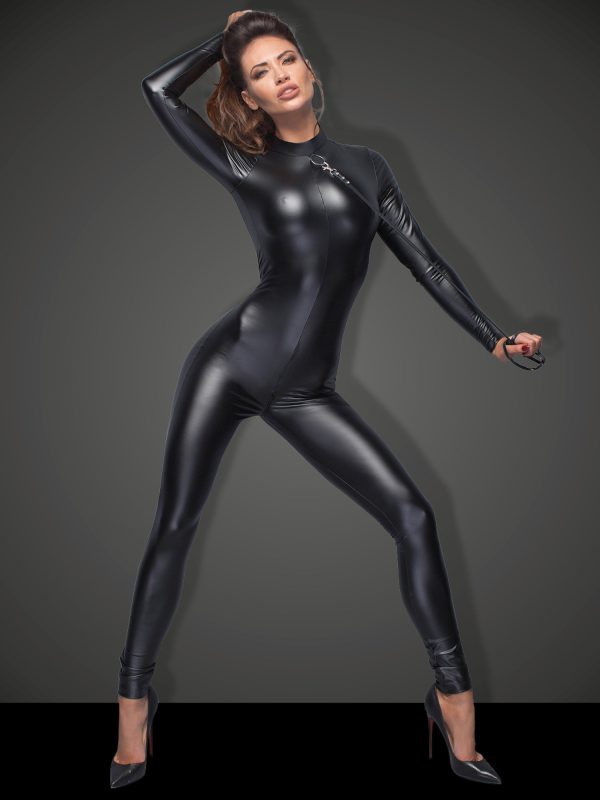 Powerwetlook Overall With Leash And Two-Way Zipper